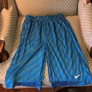 LIKE NEW Nike Dri Fit blue and yellow shorts